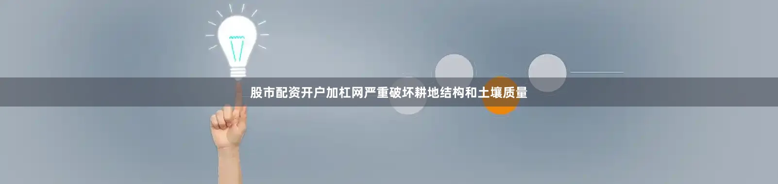 股市配资开户加杠网严重破坏耕地结构和土壤质量